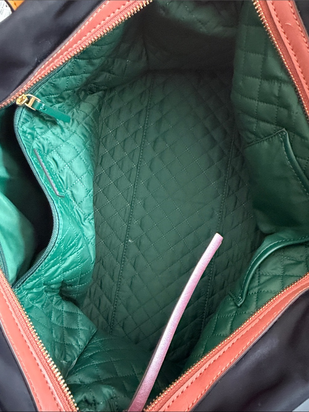 Tory Burch Black Nylon Tote with Multicolor Leather Trim - Picture 5 of 8